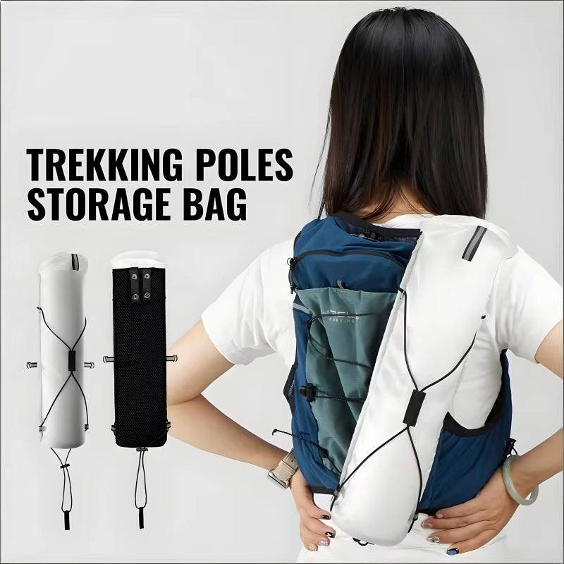Sac de transport léger et imperméable pour bâtons de trekking, sac de rangement portable pour bâtons de randonnée, adapté aux gilets, sacs à dos et sacs pour cannes.