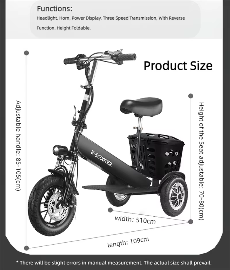 Tricycle électrique pliant Parent-enfant