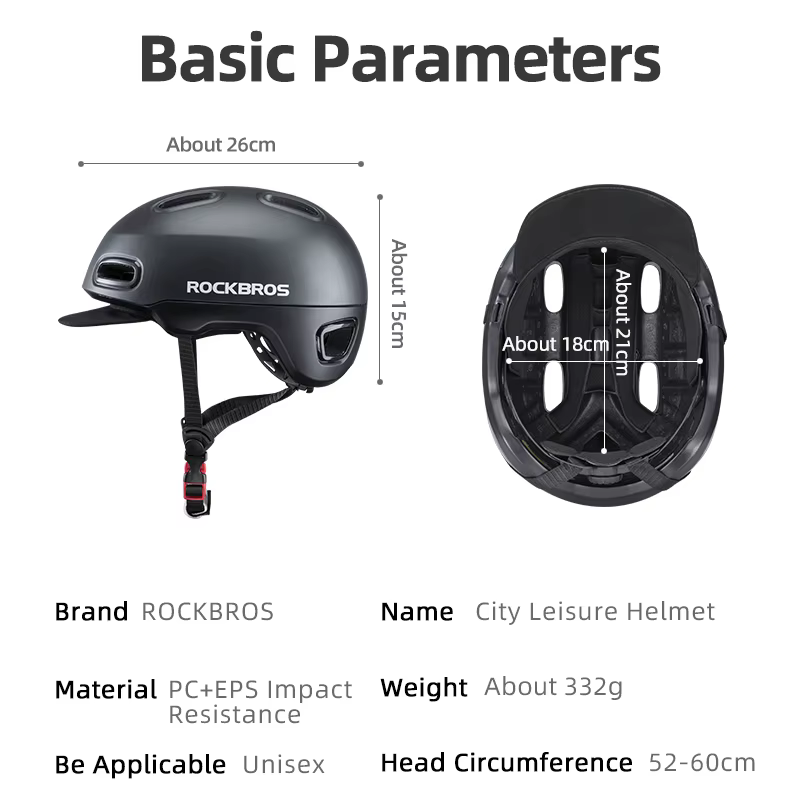 Casque de vélo ROCKBROS avec fixation de visière décontractée