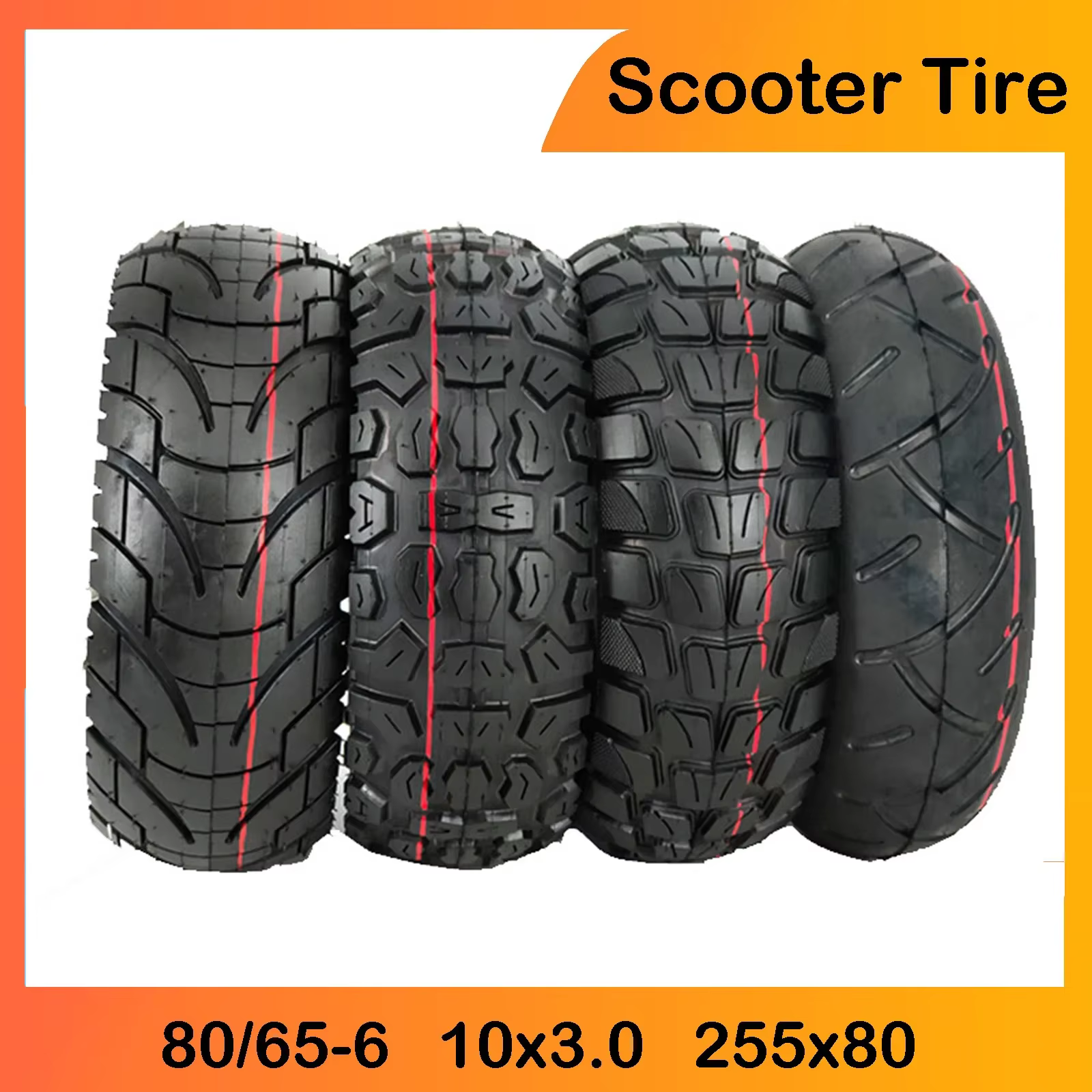 Pneu de Scooter électrique 10 pouces 80/65-6 255x80