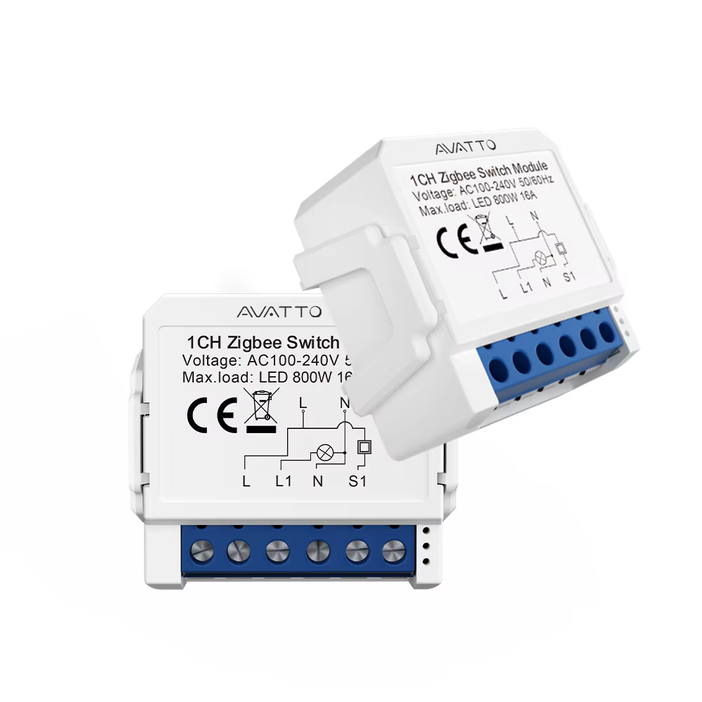 AVATTO ZigBee Tuya 1/2/3/4 Gang Mini commutateur intelligent bricolage commutateurs de lumière Module contrôle bidirectionnel fonctionne avec Alexa Alice Google Home