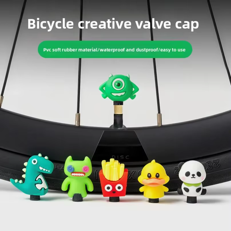 Capuchons de valve de vélo mignons en forme de dessin animé pour vélos de route et VTT