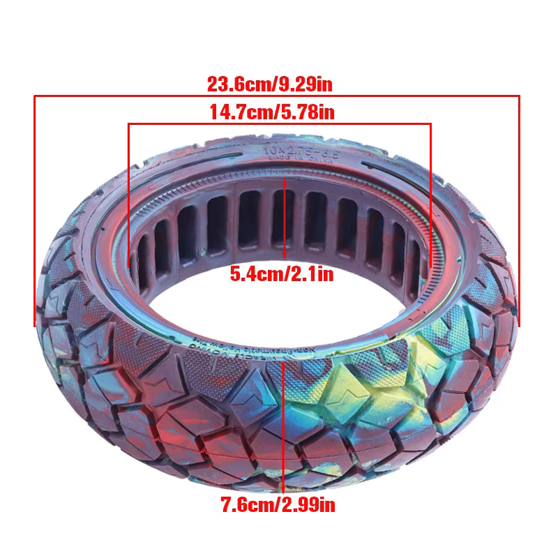 Pneu solide 10x2.75-6.5 pour trottinette électrique