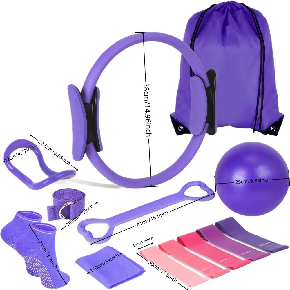 Ensemble de balles de Pilates portables 13 pièces/ensemble, Kit d'équipement professionnel de mise en forme du corps, améliore la santé, bandes de résistance pour la perte de poids