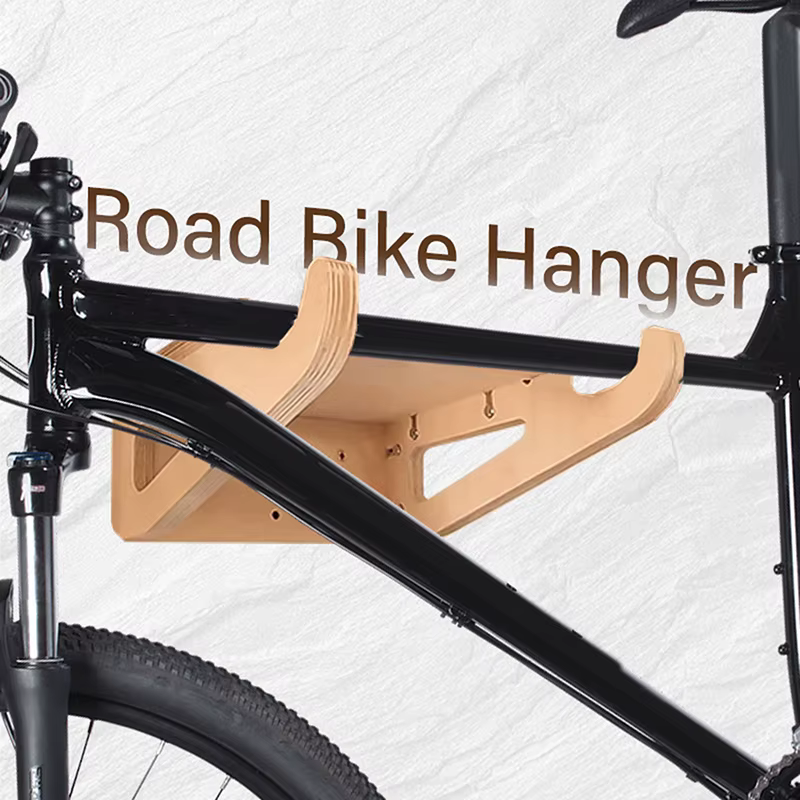 Nouveau support mural pour vélo, support de rangement pour vélo en bois pour intérieur, crochet amovible, étagère, support de présentation, organisateur, économiseur d'espace