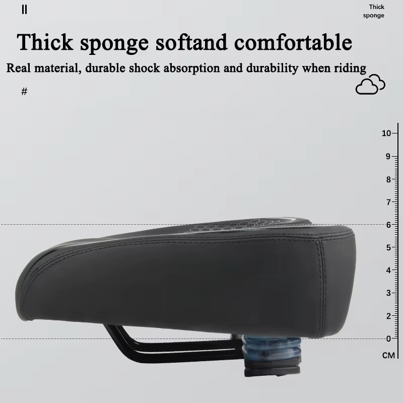 DRCKHROSComfortable selle de vélo Double Absorption des chocs siège de cyclisme de banlieue haute élastique élargir vtt