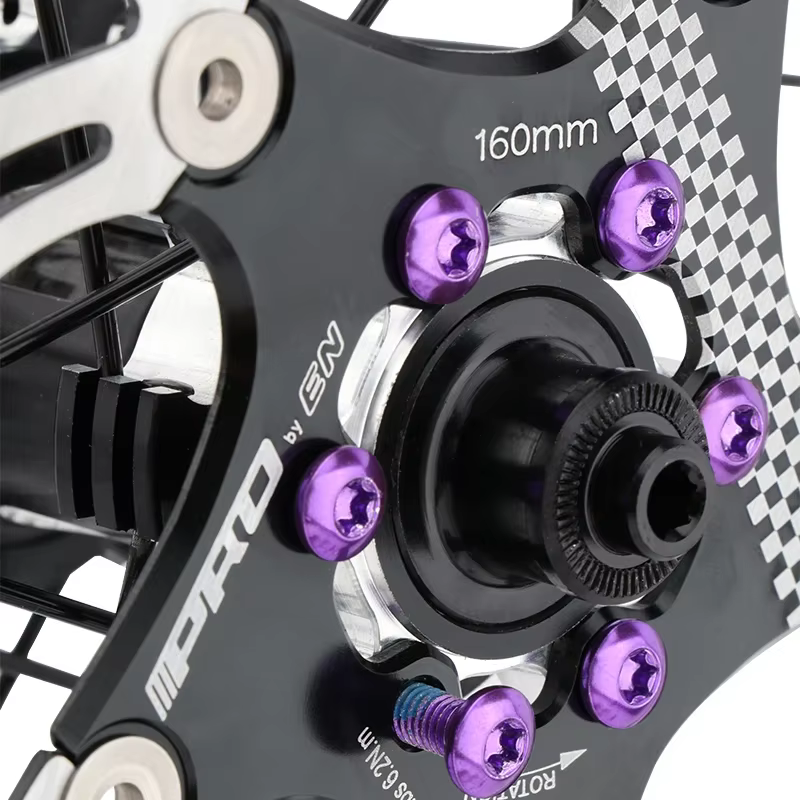 Rotor de frein à disque de vélo T25 rouge/bleu/vert/violet/or/vis plaquées en alliage d'acier pour vtt
