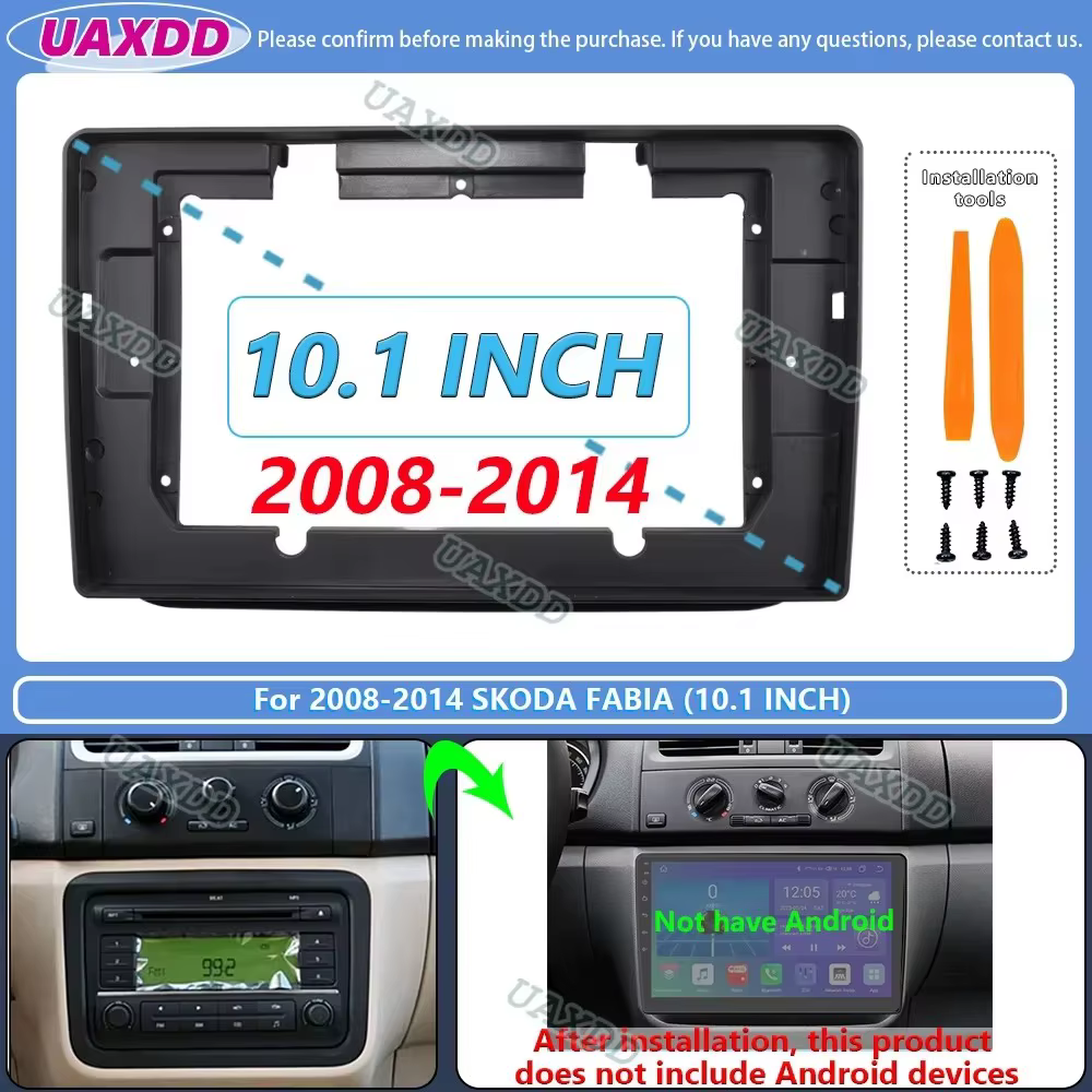 Adaptateur de faisceau de câbles pour tableau de bord de voiture, radio évitée, cadre Android, panneau, fascia, navigation canbus, SKvocation FABIA, 2008-2015, 9, 10 pouces