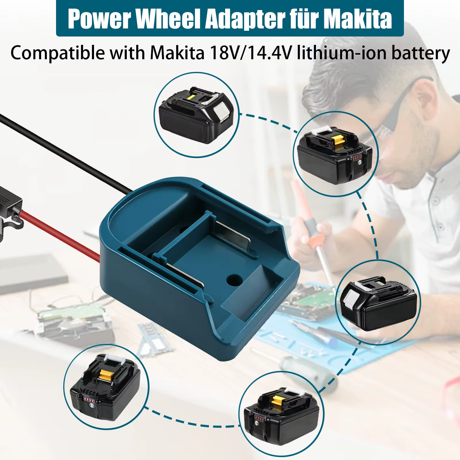 Convertisseur adaptateur de batterie externe pour batterie MT Makita 14V/18V, boîte à outils électriques, Kit d'accessoires, Extension électrique, nouveauté
