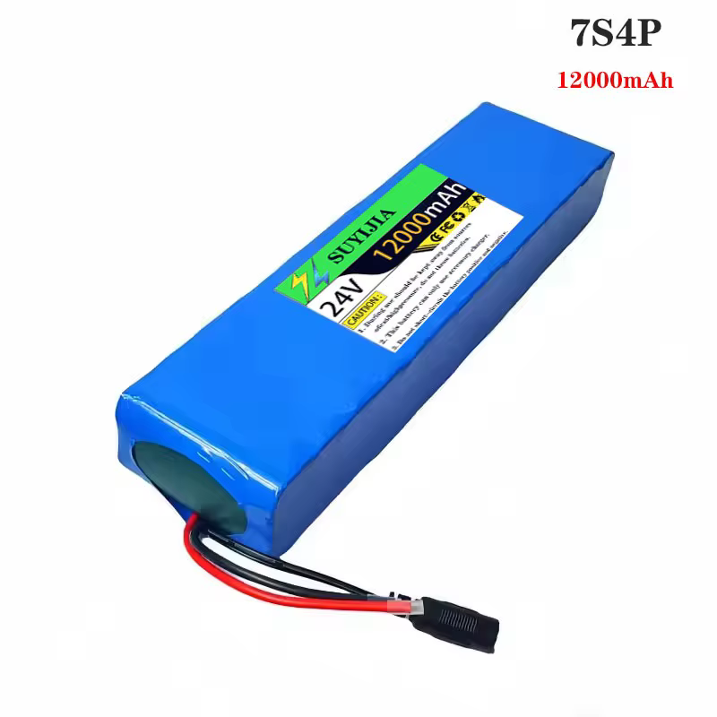 Batterie au lithium 24V 12AH 7S4P 250W 29.4V 12000MAH 18650 pour trottinette électrique