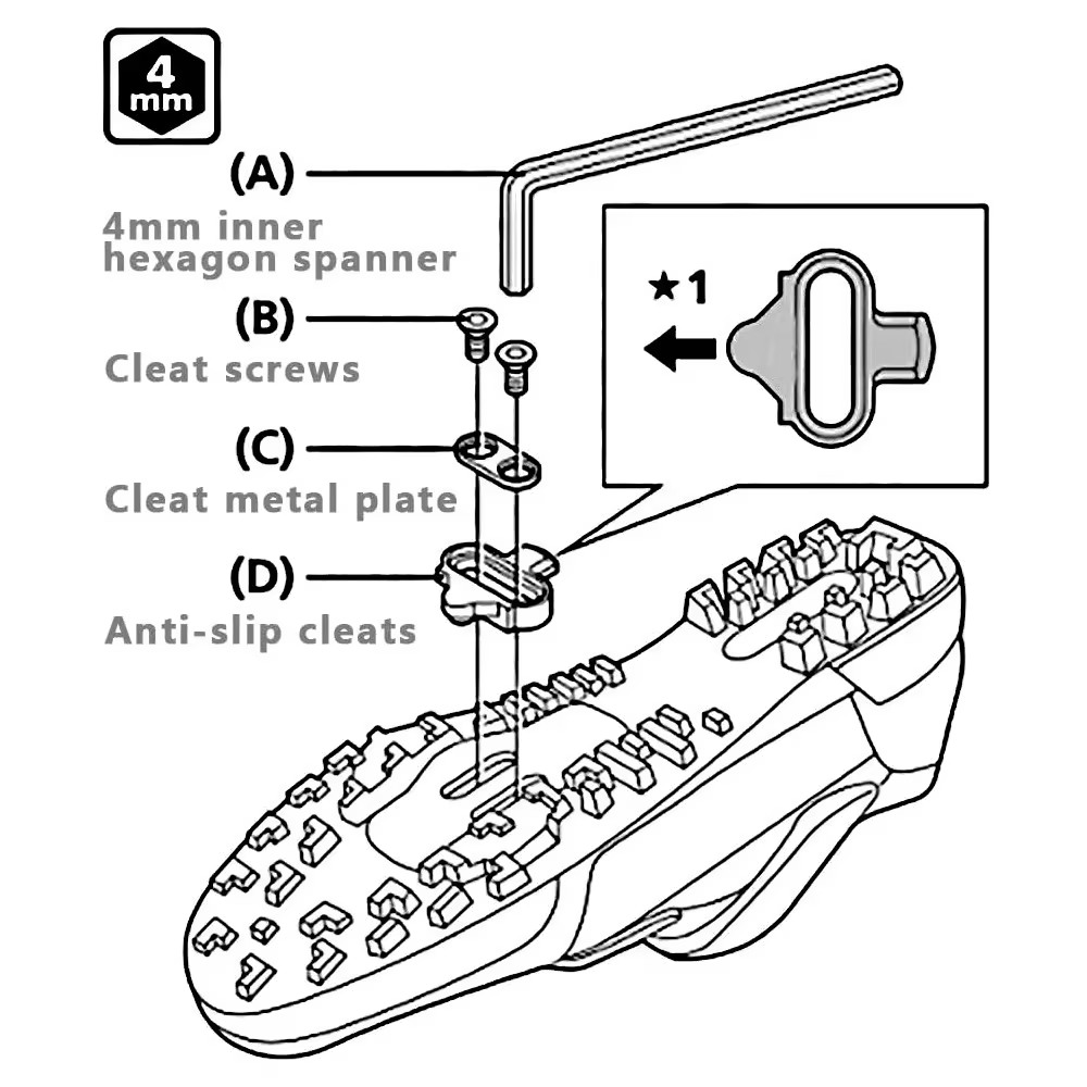 Crampons de vélo VTT multi-éjectables SPD