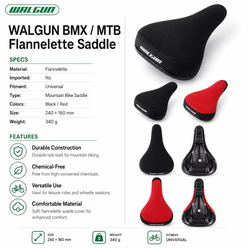 Selle de vélo en flanelle WALGUN BMX
