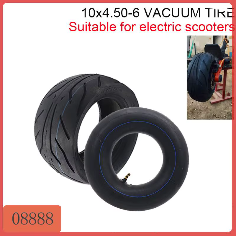 Pneu tubeless 10x4.50-6 pour trottinette électrique et pièces de roue de vélo