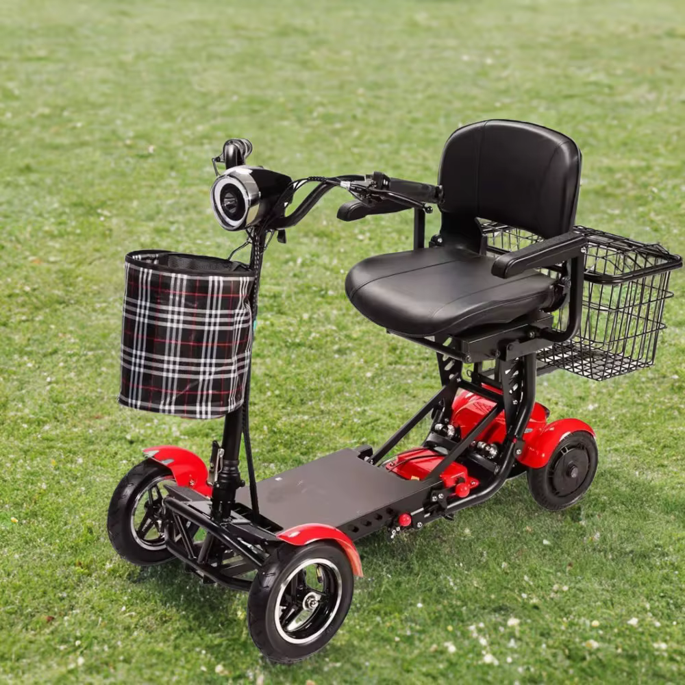 Promotion de Scooter électrique de 10 pouces personnes âgées 36V250W Scooters de mobilité pliables à double moteur 4 roues avec grand accoudoir vitesse maximale 18
