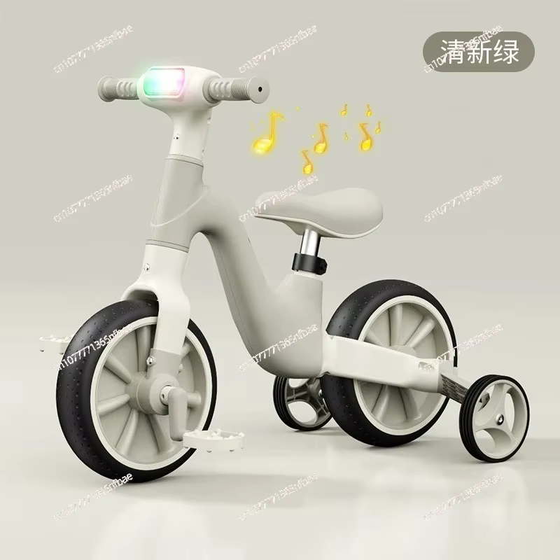 Tricycle multifonctionnel pour enfants, draisienne avec musique et lumière, trotteur bébé, vélo à pousser, vélo d'apprentissage à pédales pour enfants