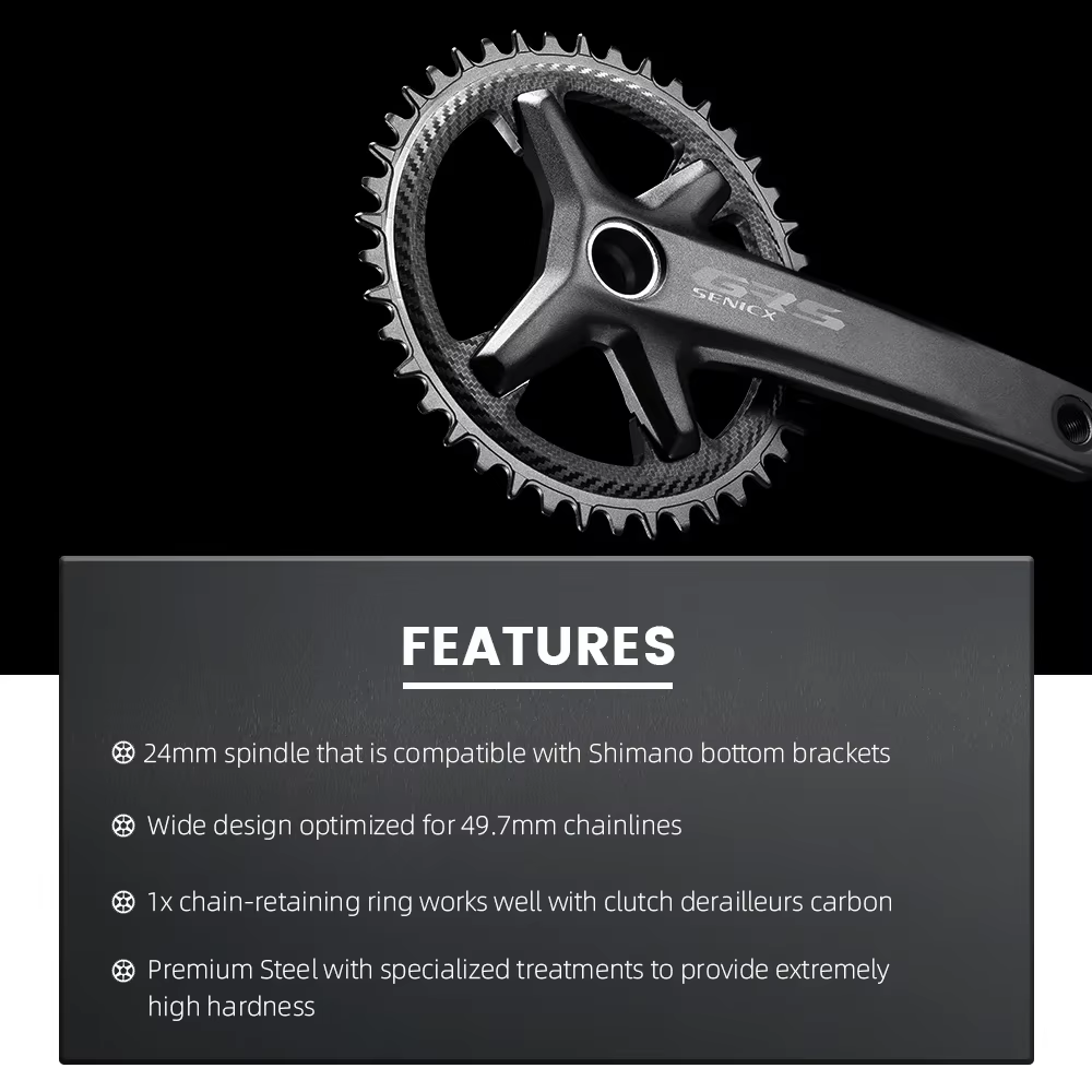 RYET Senicx gravier vélo péritelles 24mm broche 165/170/172.5/175MM