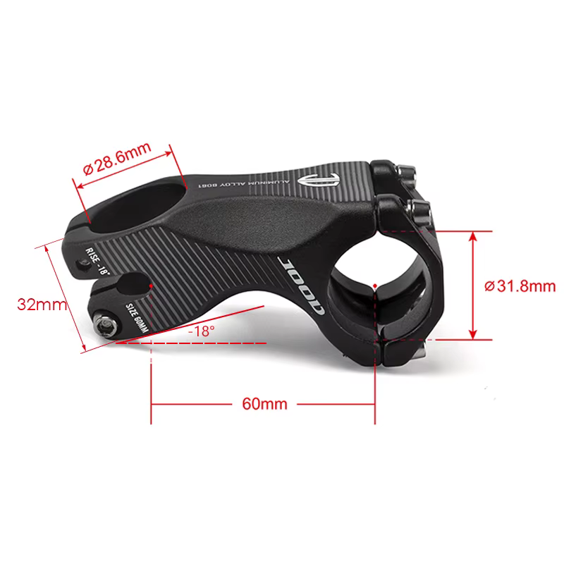 2022 nouveau noir mat vélo tige Aero aluminium puissance -18 degrés 60mm