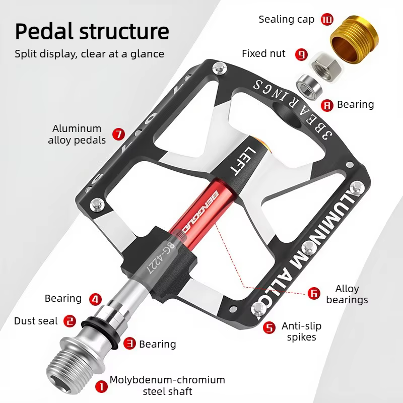Pédales de vélo à triple roulement