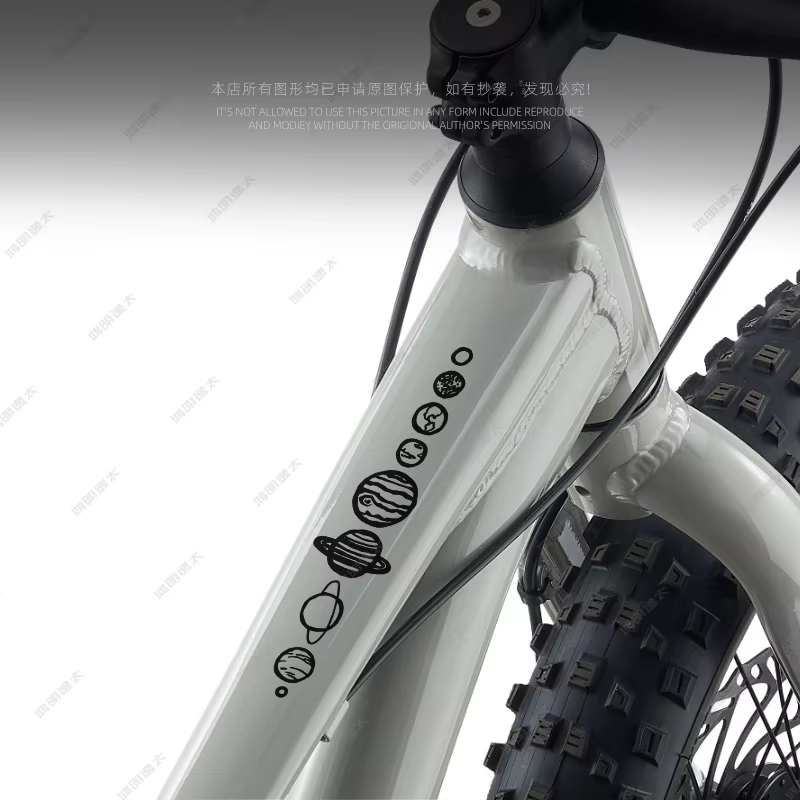 Nouveaux autocollants de vélo neuf planètes majeurs pour cadre