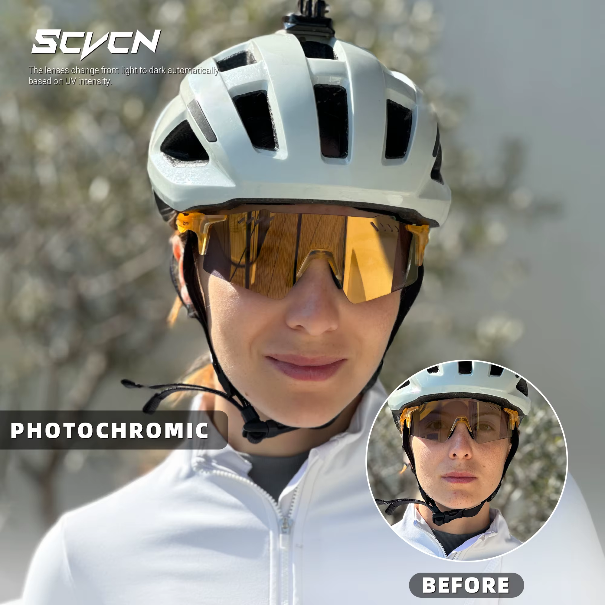 SCVCN lunettes de cyclisme photochromiques UV400