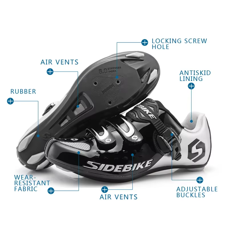 Sidebike-Chaussures de vélo de route autobloquantes pour hommes