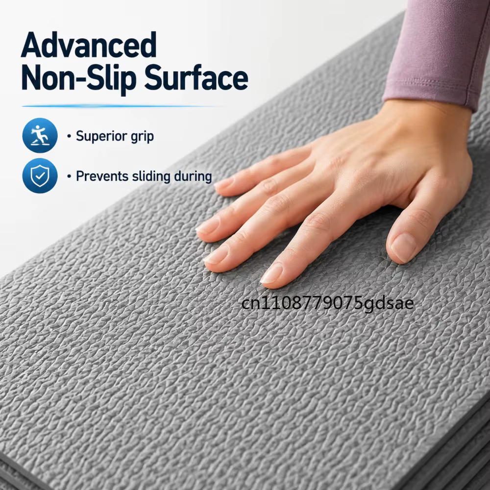 Tapis de yoga pliable, silencieux, écologique, pliable, pour voyage, fitness, exercices, double face, antidérapant, pour Pilates et entraînements au sol, danse