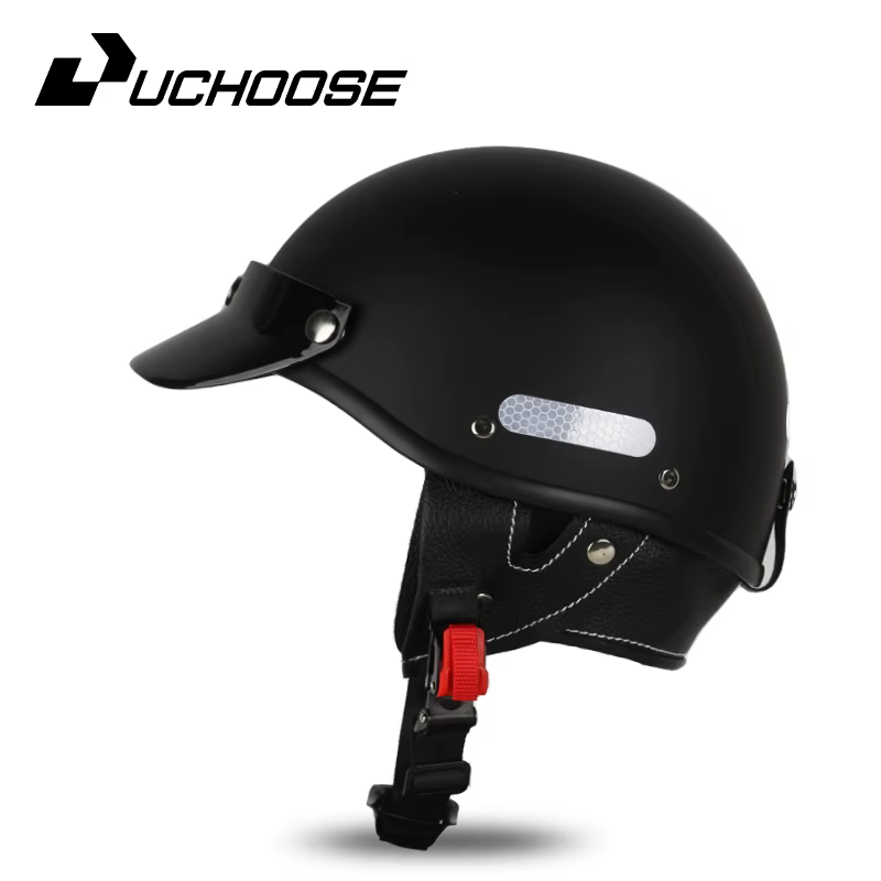 Casque de moto vintage Demi-casque Cruiser pour hommes