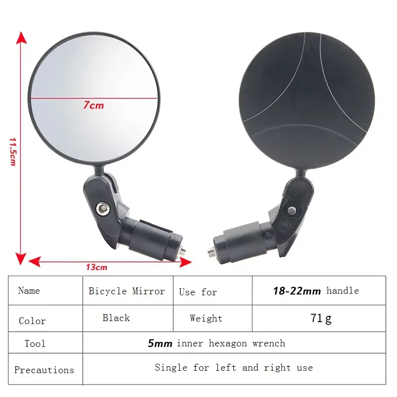 Rétroviseur de vélo 360 ° Rétroviseurs universels rotatifs pour guidon de cyclisme