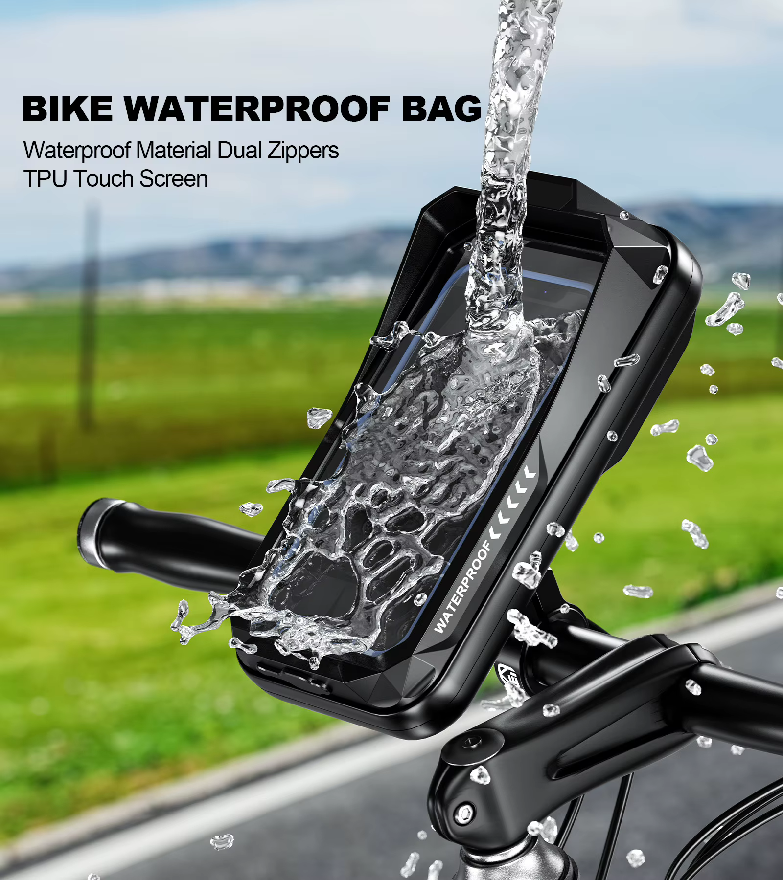 Support de sac de guidon de téléphone de vélo