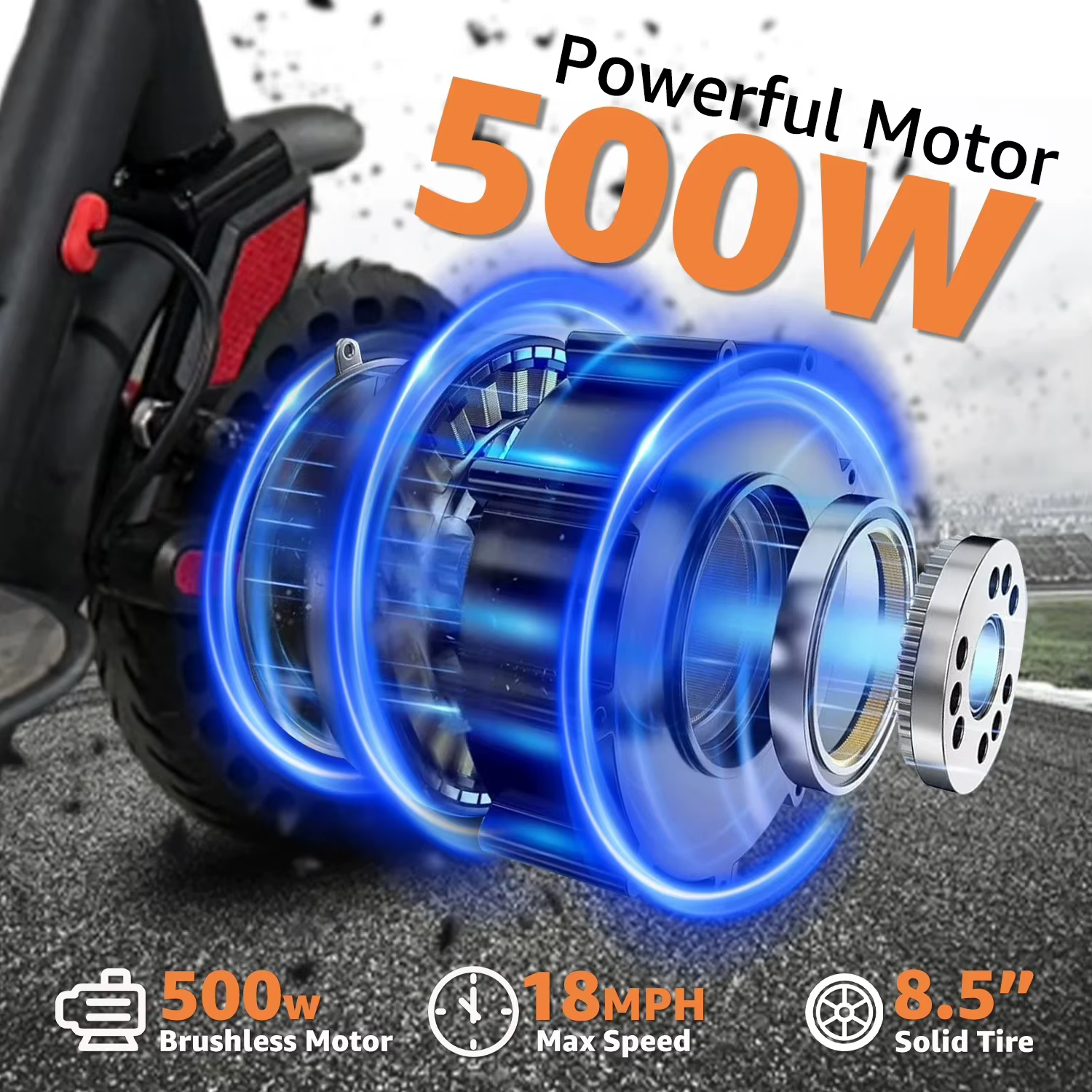Trottinette électrique intelligente pliable pour les trajets quotidiens, moteur 36V 500W, autonomie de 25 miles, trottinette électrique intelligente pour adultes avec application