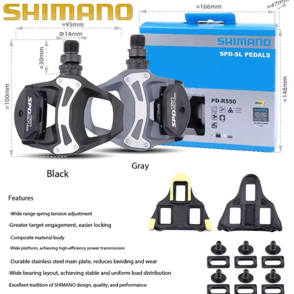 Pédales de vélo de route SHIMANO PD‑R7000 PD‑R550 SPD‑SL