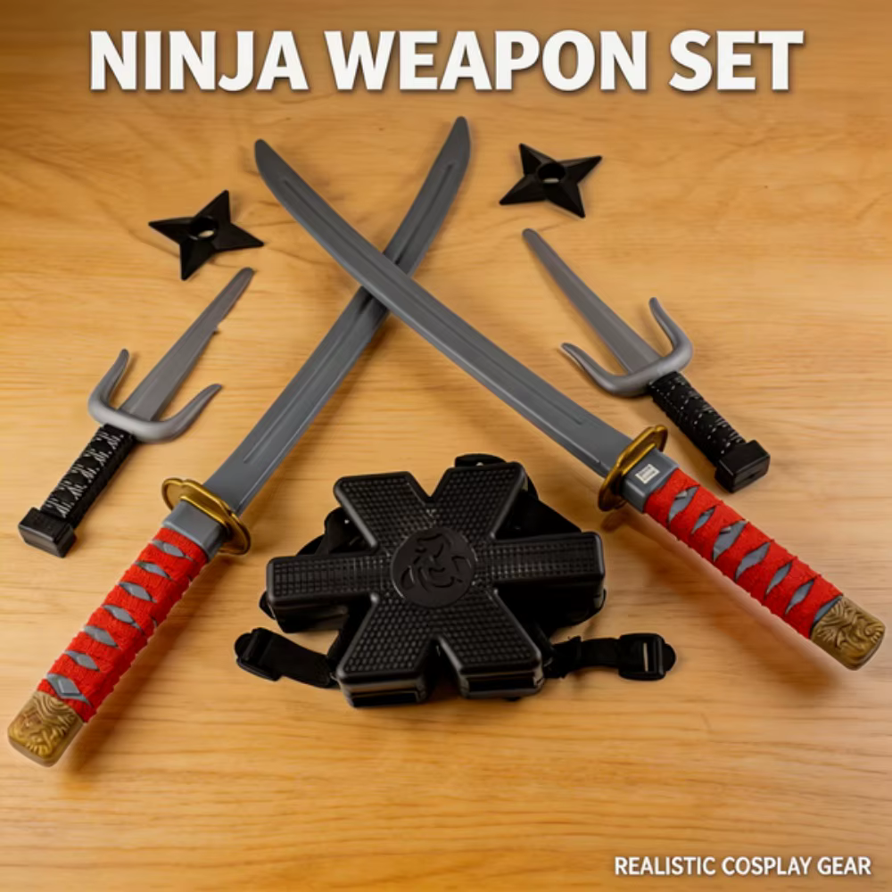 Ensemble Ninja pour Halloween, accessoires de samouraï pour enfants, accessoires de cosplay, bretelles, ensemble de couteaux, modèle de fléchettes, cadeaux, collection, jouets