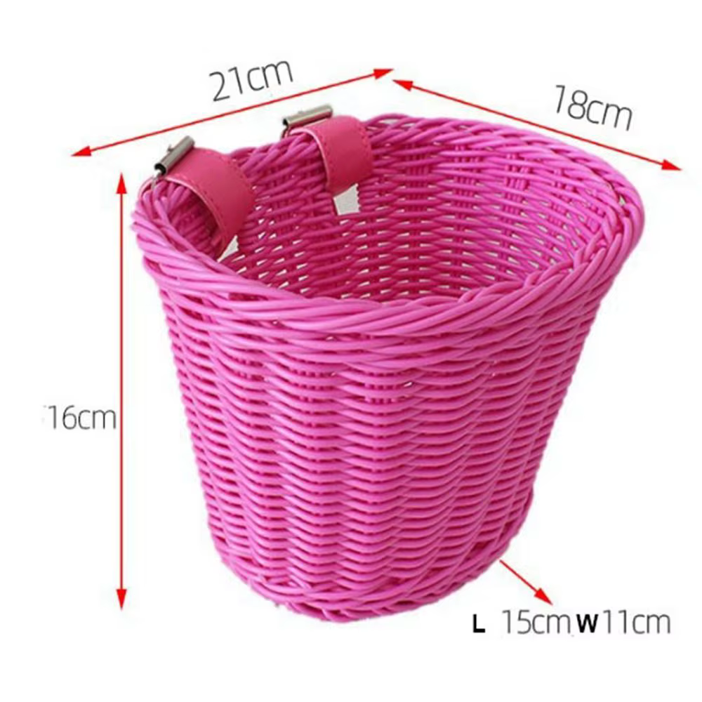 Nouveau panier de vélo en rotin et osier pour enfants avec ceinture