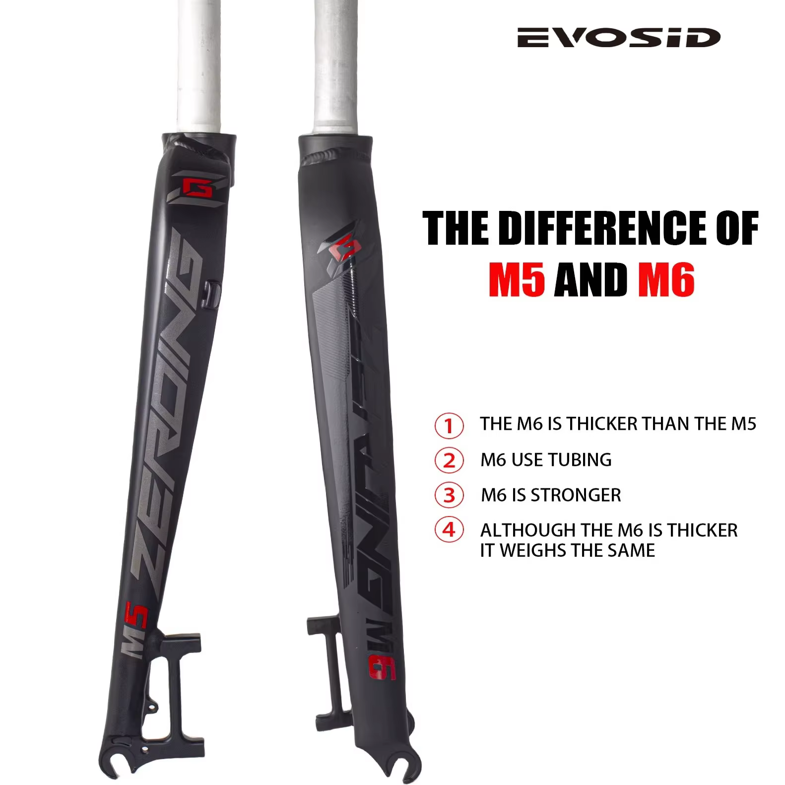 Fourche avant de vélo de montagne EVOSID M5 M6