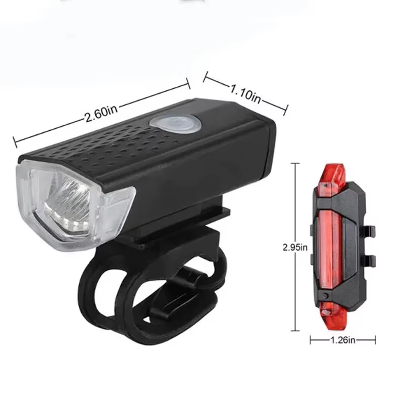 Ensemble de lumières de vélo LED feux avant et arrière USB Rechargeable phare de cyclisme lampe de poche
