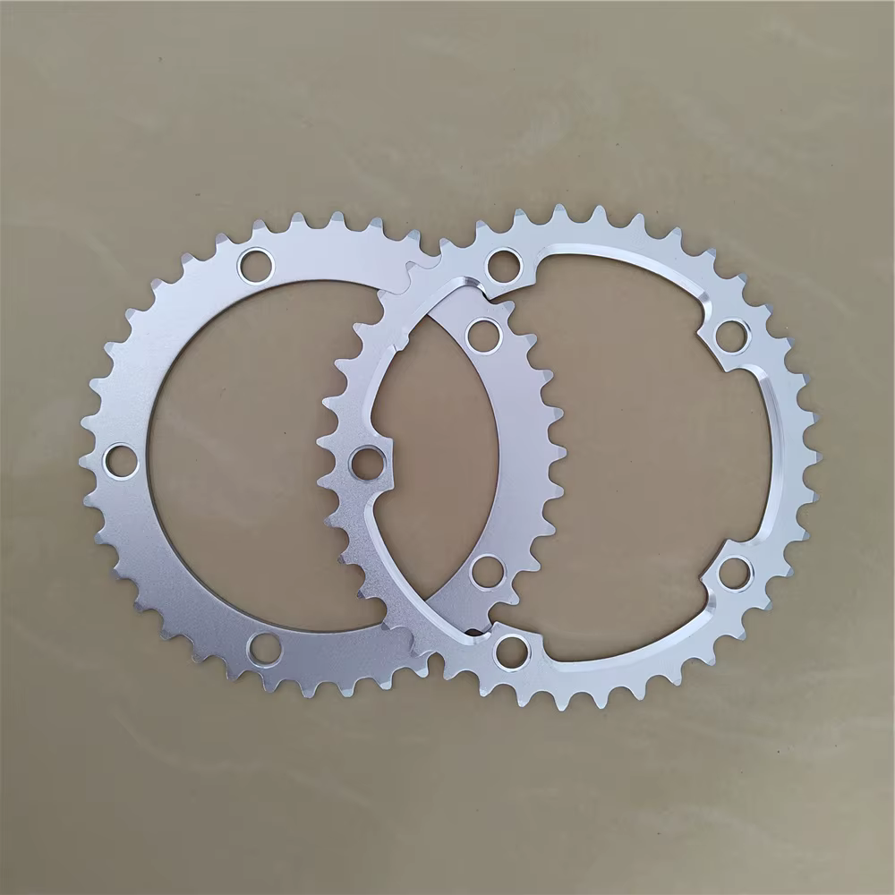 Couronne de roue à chaîne en alliage d'aluminium argenté pour vélo pliant