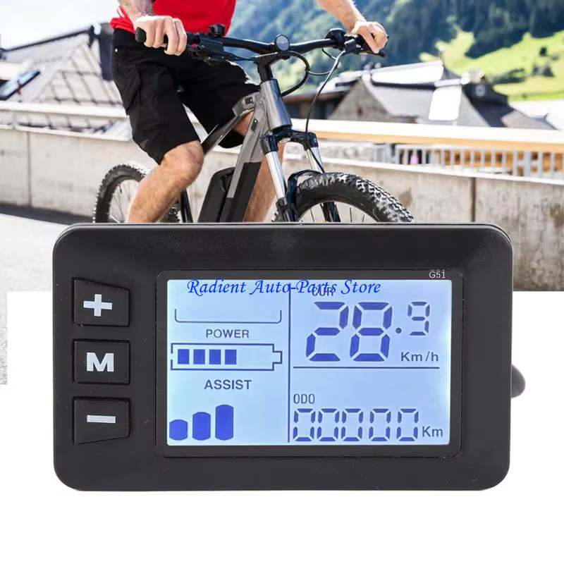 Compteur vitesse LCD T3EF G51 pour scooter électrique vélo avec connecteur étanche