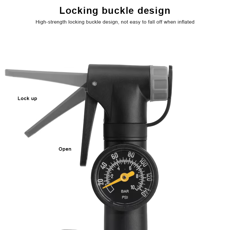 Pompe à vélo Portable avec jauge