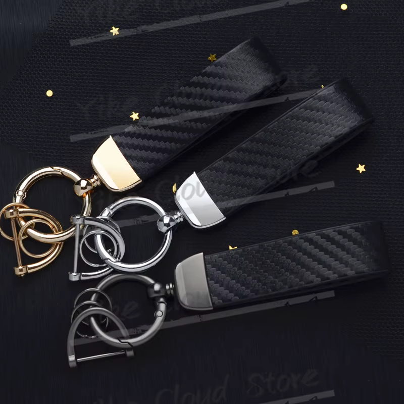 Ultra HD Printed For Polaris RZR RS1 XP PRO R Sport Logo Carbon Fiber Textured Leather Keychain Motorcycle Keychain Accessories