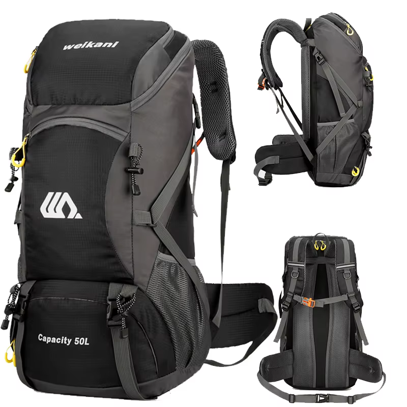 Sac à dos de voyage 50L Camping Hommes Grand Randonnée Sac à dos Touristique Imperméable Sac de sport de plein air Escalade Alpinisme Bagages