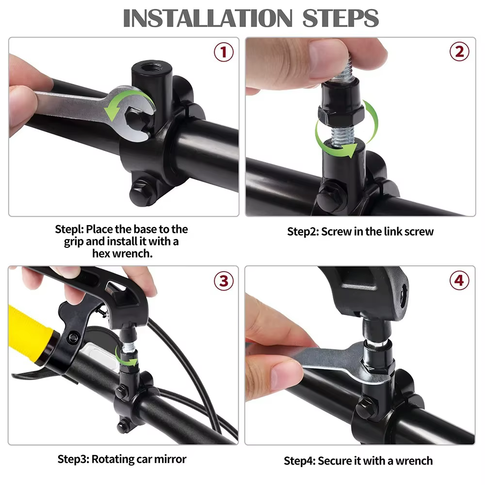 Rétroviseur de vélo réflecteur réglable rotatif guidon miroir clair