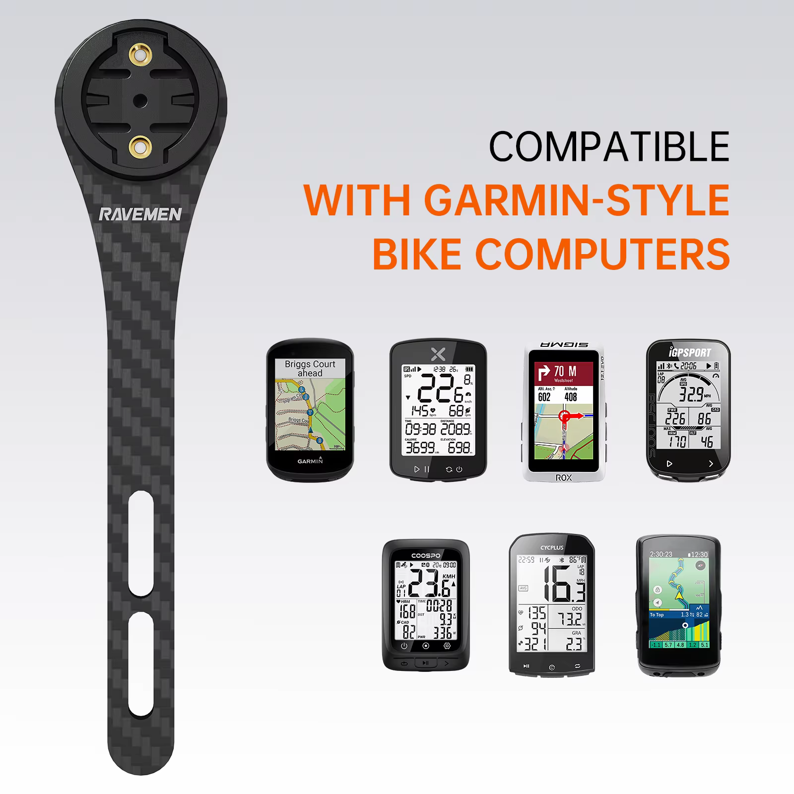 RAVEMEN AOM03 support de vélo avant pour ordinateur de cyclisme Garmin/COOSPO guidon intégré Foraero en Fiber de carbone