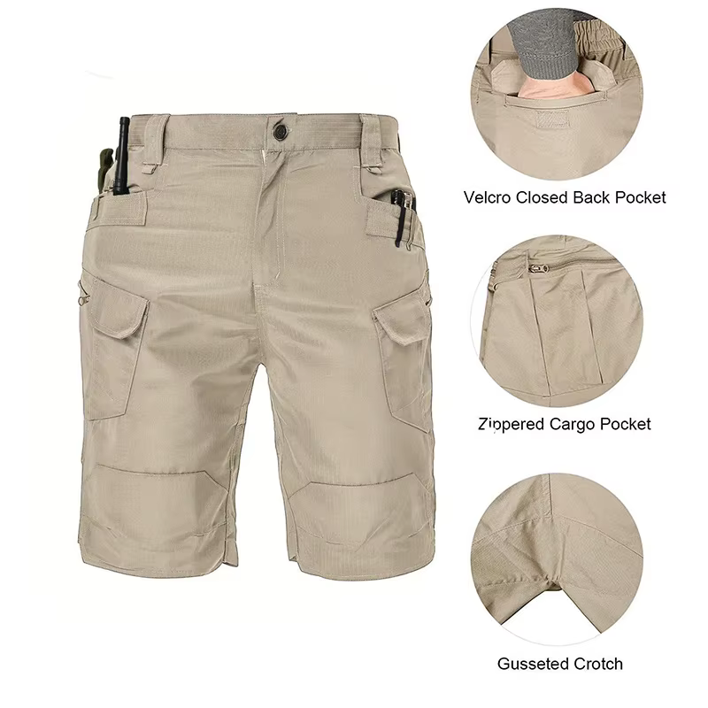 Shorts cargo tactiques pour hommes, été, fins, à séchage rapide, pantalons urbains imperméables, shorts décontractés pour l'entraînement, multi-poches, pour la randonnée et le trekking