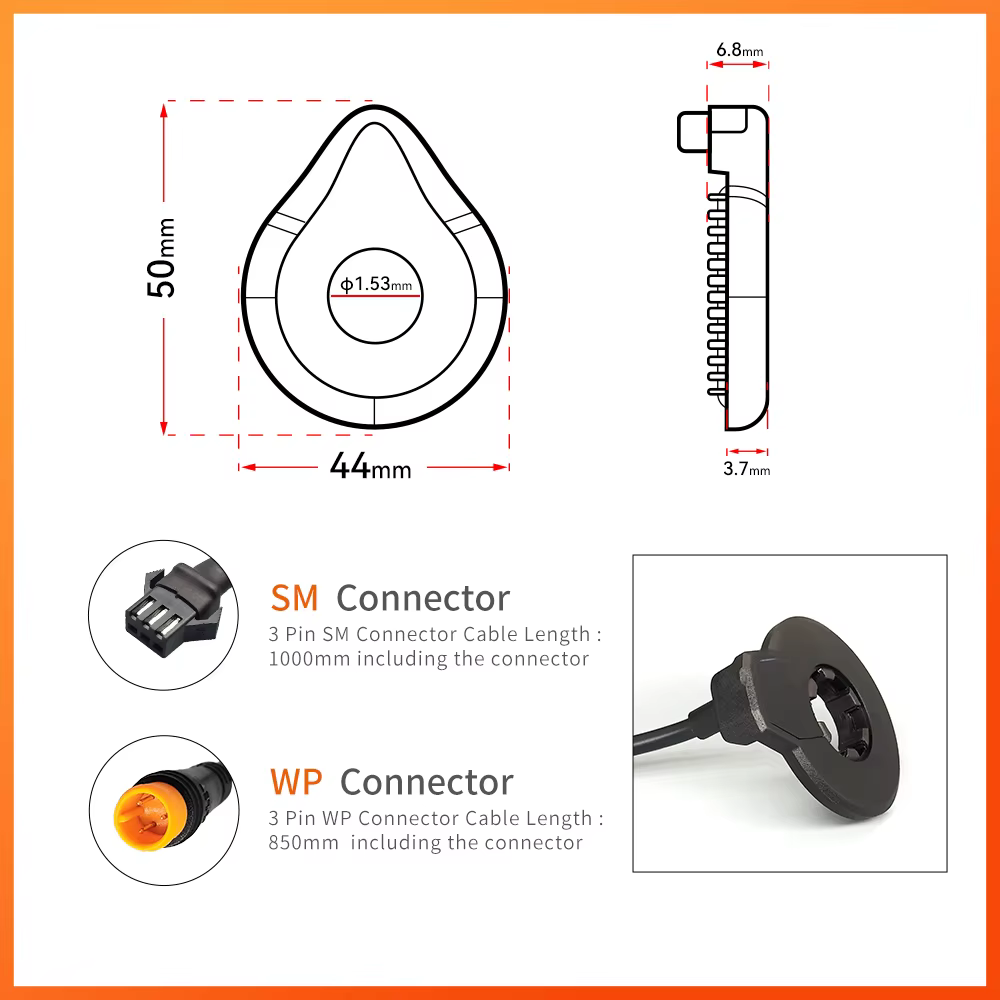 Ebike côté gauche PAS capteur C12L 12 signaux pédale 24V36V48V Kit de Conversion de vélo électrique pièces