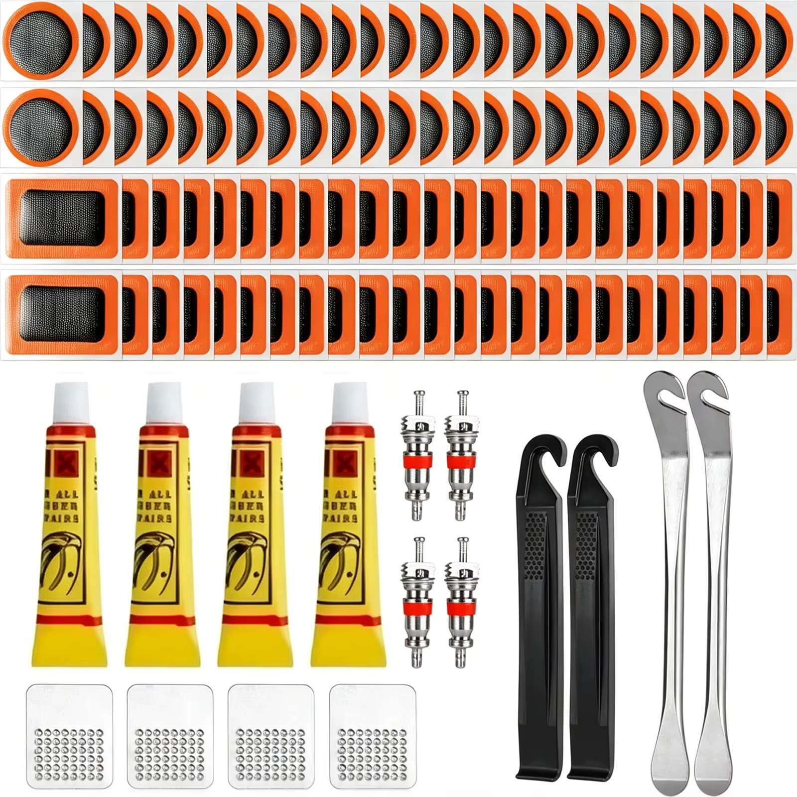 Kit universel de réparation de pneus-ensemble de patchs et de vulcanisation Pro pour vélo