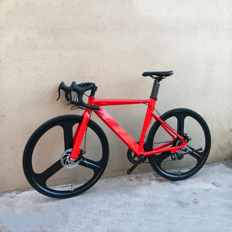 Vélo de route en alliage d'aluminium double frein à disque pour étudiants et adultes