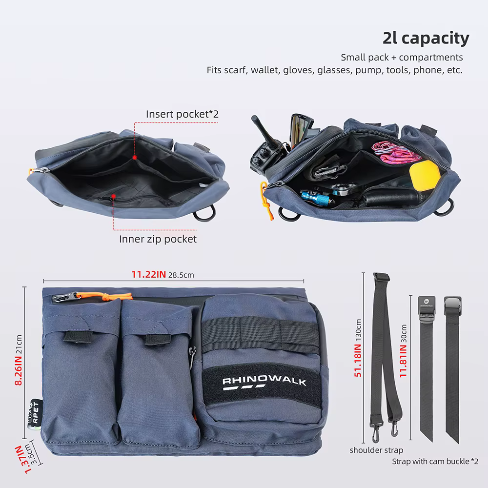 Sacoche de guidon de vélo Rhinowalk 2L grande capacité