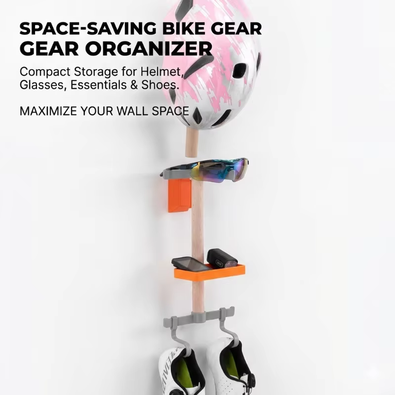 Support mural pour vélo en bois de hêtre massif