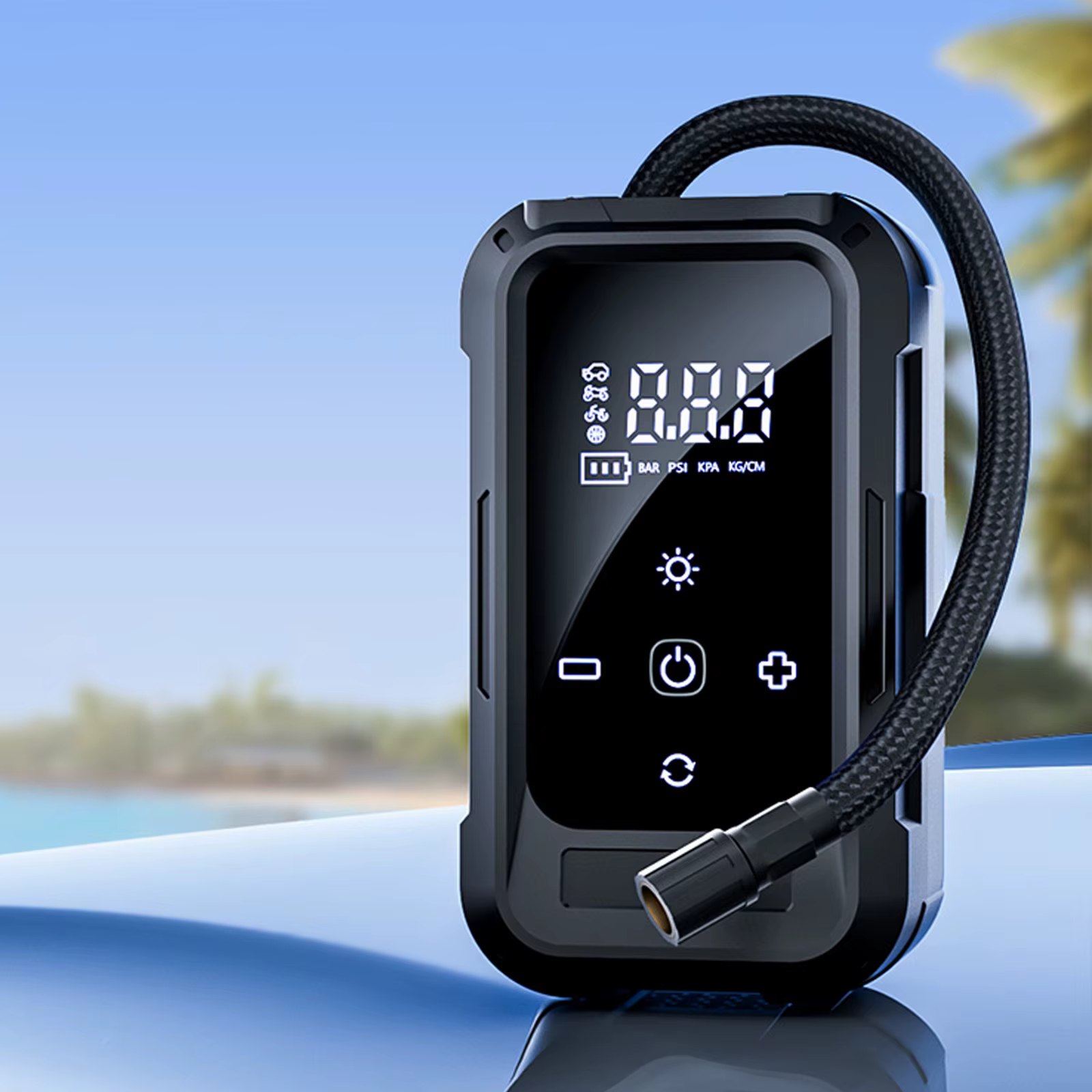 Gonfleur de pneus 140 PSI avec manomètre numérique, pompe à air électrique pour voiture, moto, vélo, ballons et plus encore