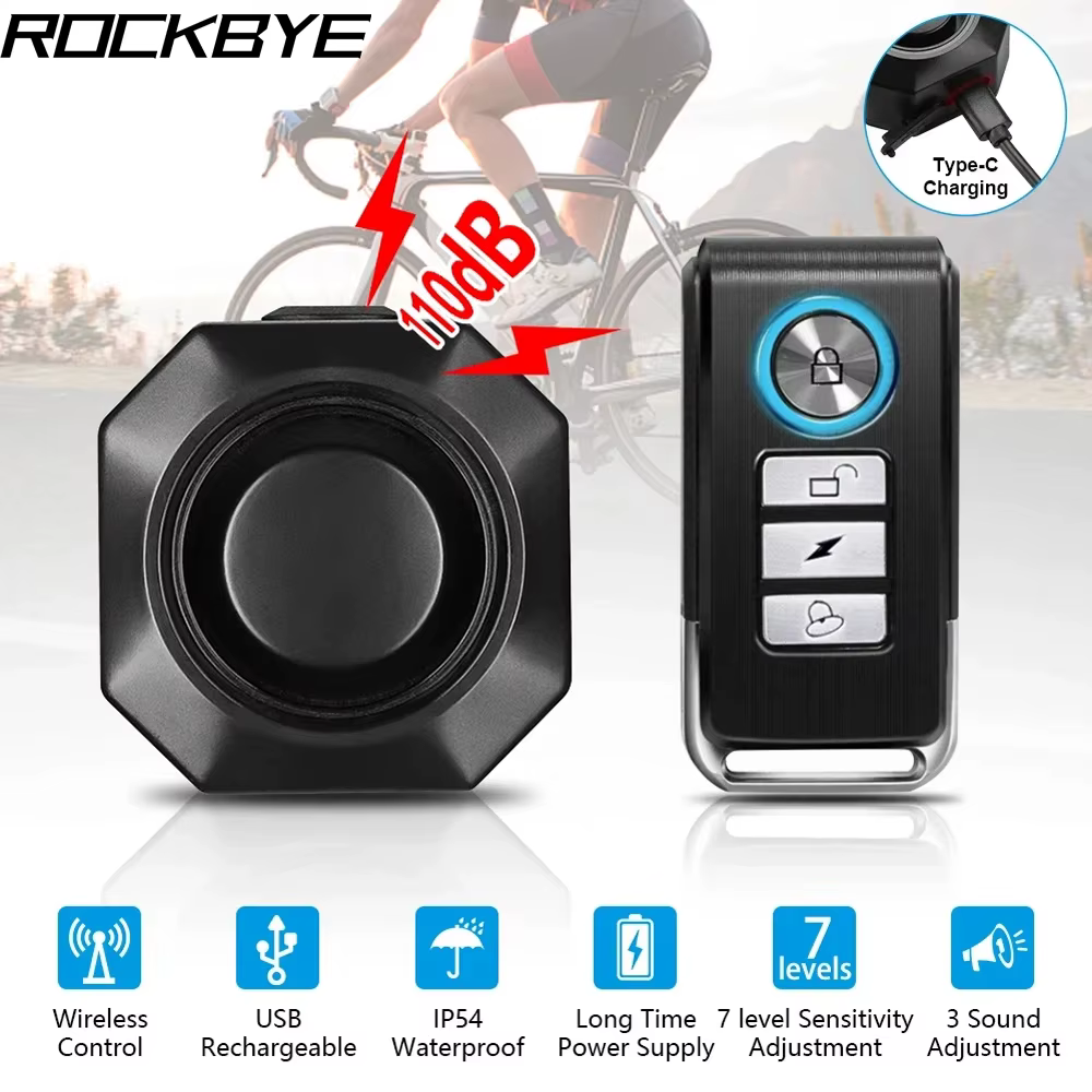 Rockbye alarme de Vibration de vélo sans fil USB télécommande Rechargeable